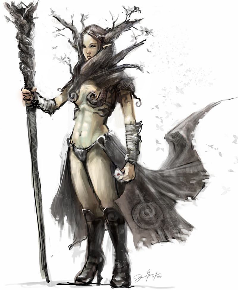 An image of a female elf in high heels